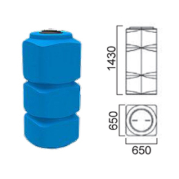 Ёмкость прямоугольная вертик., V=500л, 650х650х1480мм (ДxШхВ), Dгорл.-380мм, цвет синий, серия ТВФК2З,  АНИОН